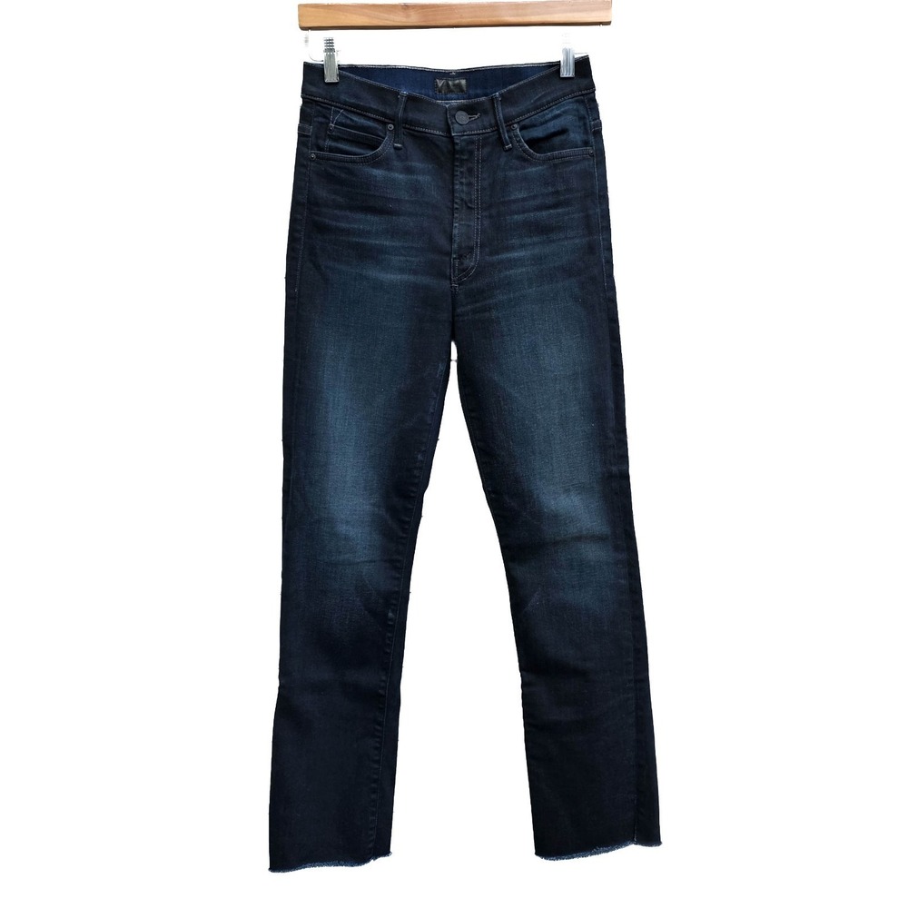 MOTHER Rascal Ankle Snip Jeans 25 Night Owl Dark Wash‎ Raw Hem USA 1144-360